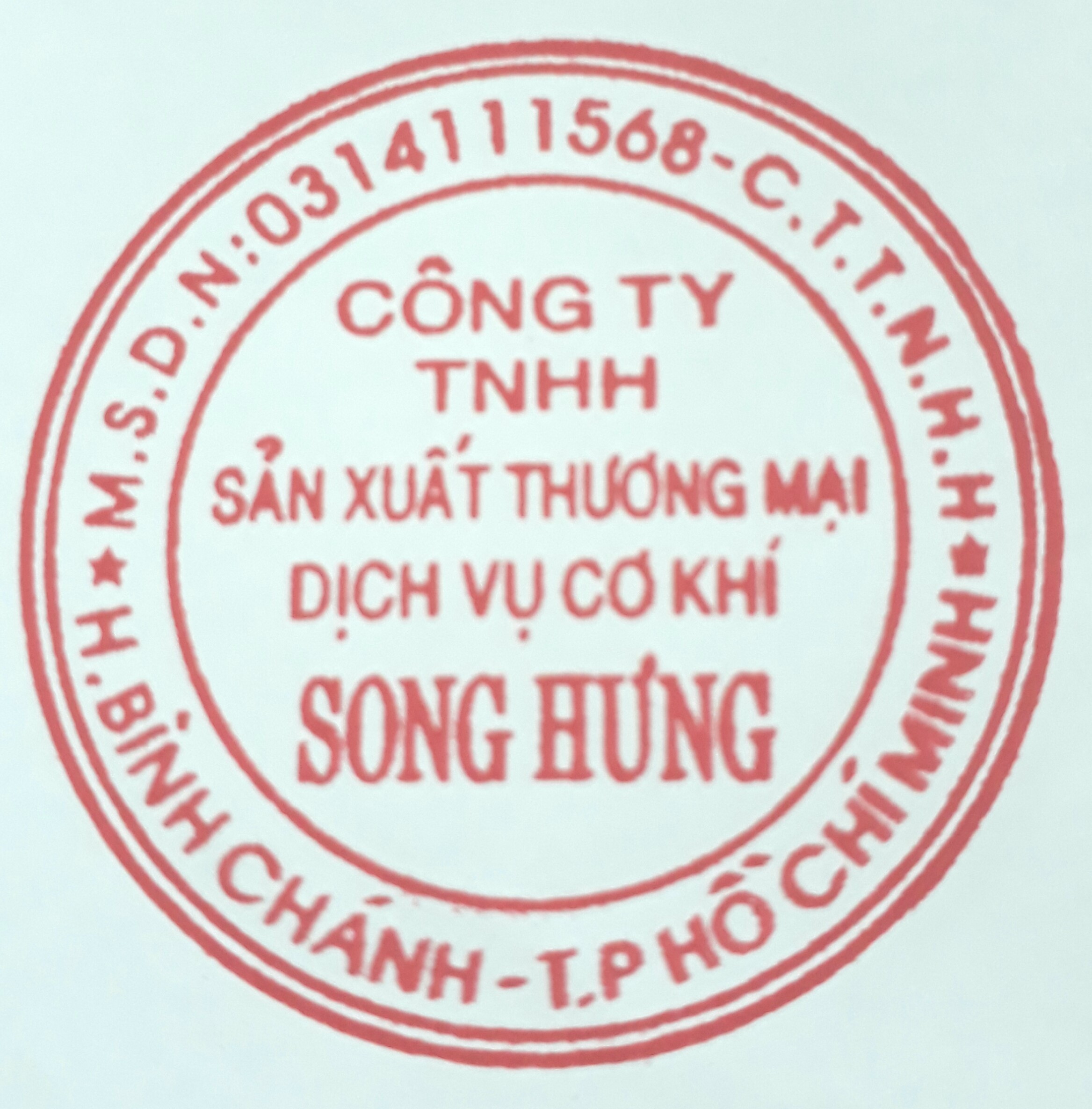 CÔNG TY TNHH SX TM DV CƠ KHÍ SONG HƯNG